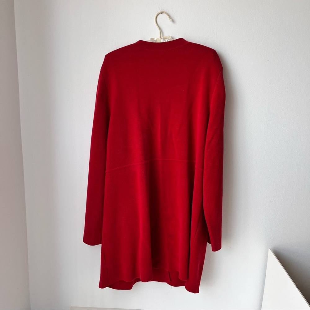 Eileen Fisher Woman Silk and Cotton Interlock Button Front Long Cardigan Sz 2X - Picture 4 of 7